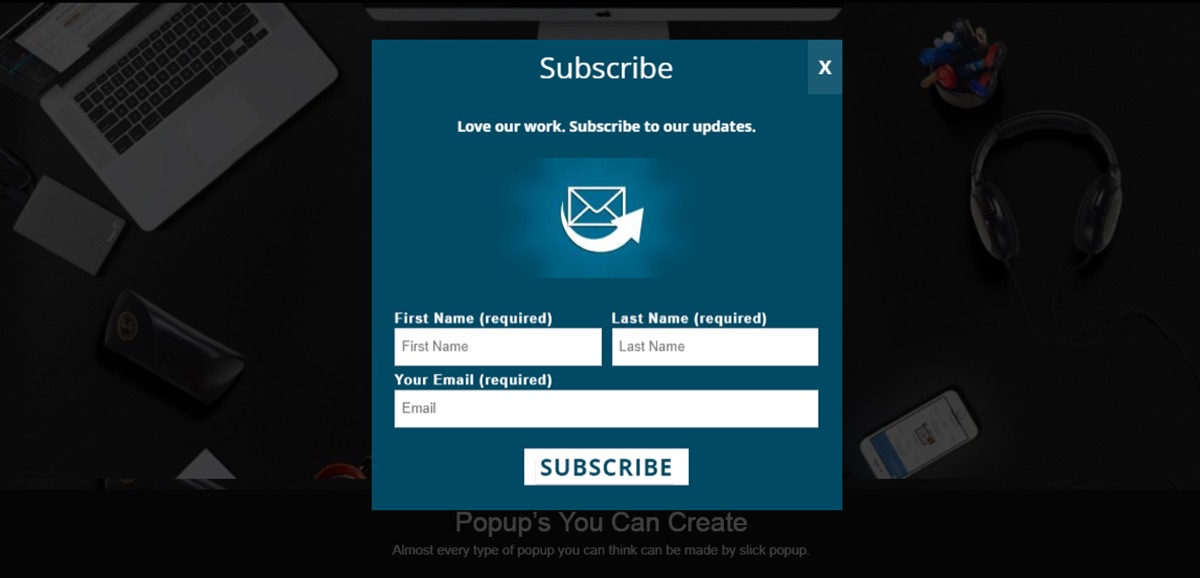 Subscribe Popup screenshot