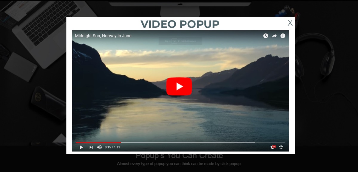 Video Popup screenshot